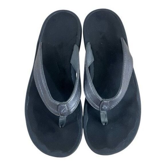 OluKai Women Size 10 Ohana Silver Grey Flip Flop Sandals Beach Comfort Slip On - Picture 4 of 10